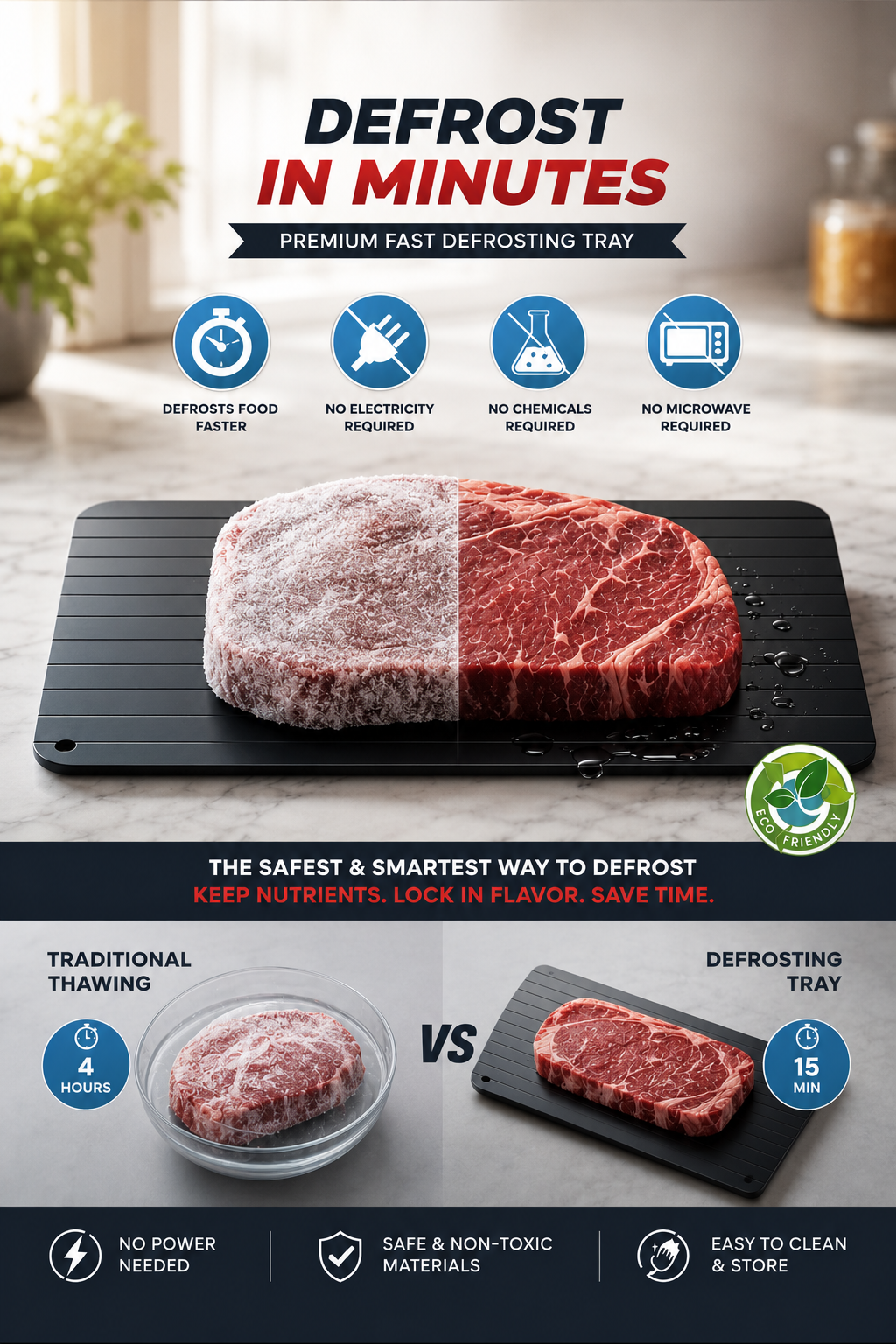 Fast Defrost Thaw Frozen Meat & Sea Food Board