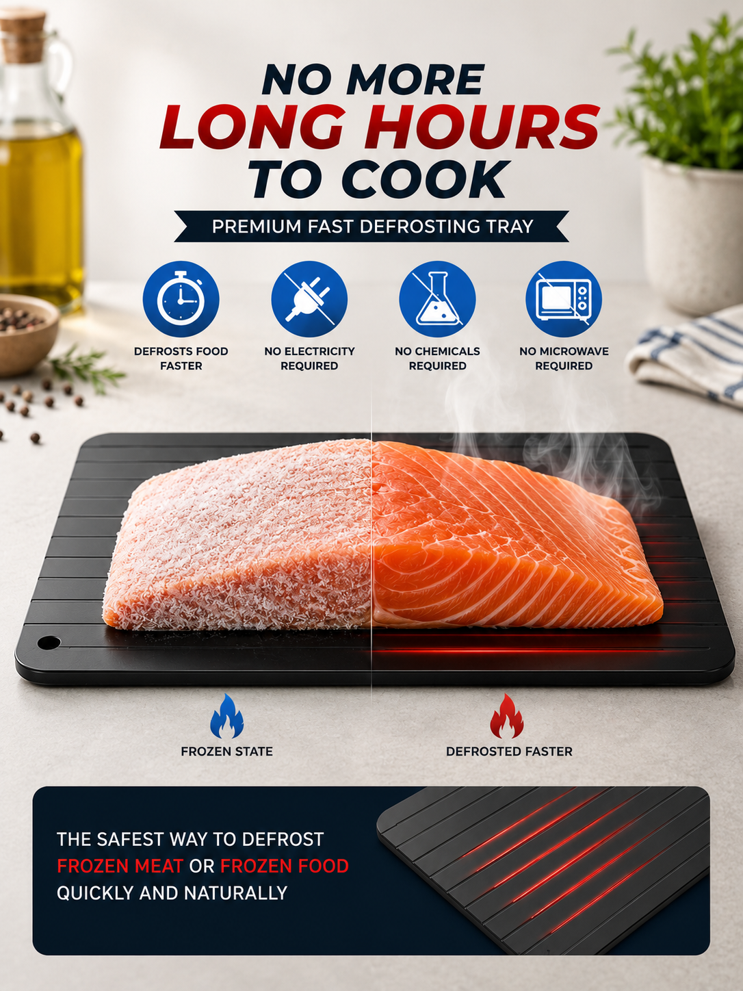 Fast Defrost Thaw Frozen Meat & Sea Food Board